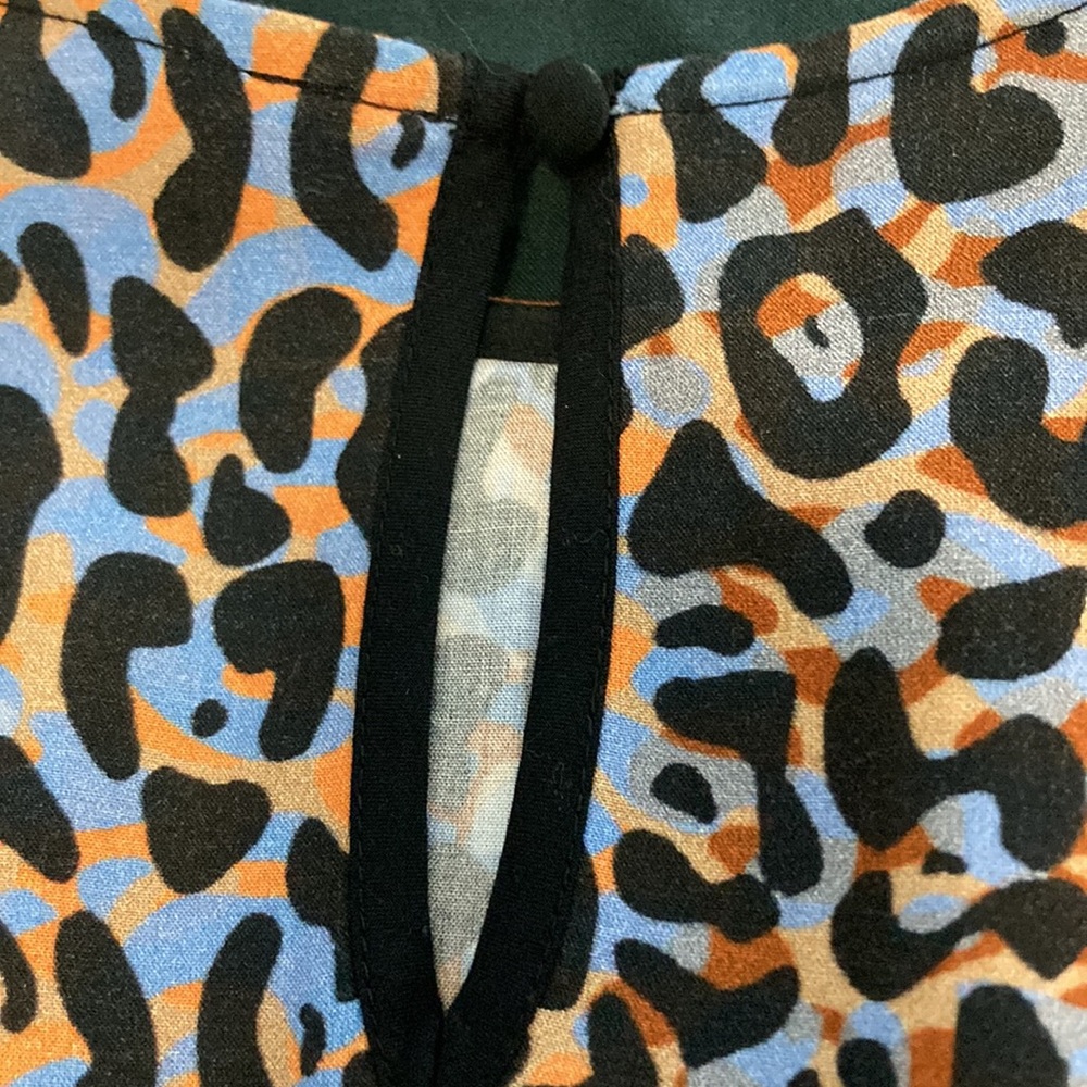 Anthropologie Blank London Moira Peplum Blouse Long Sleeves Leopard Print - Picture 2 of 8